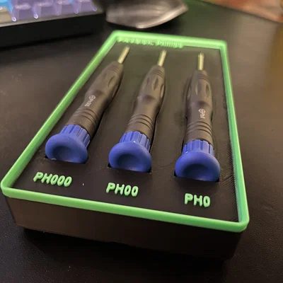 Khay Gridfinity giữ tua vít Precision Phillips (3 món)