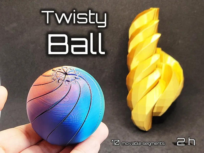 Mô hình quả cầu xoay giải trí Twisty Fidget Ball in 3D - Image 1