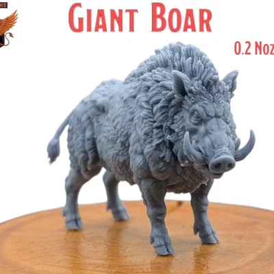 Giant Boar Standing - MGM Print-Ready Mini