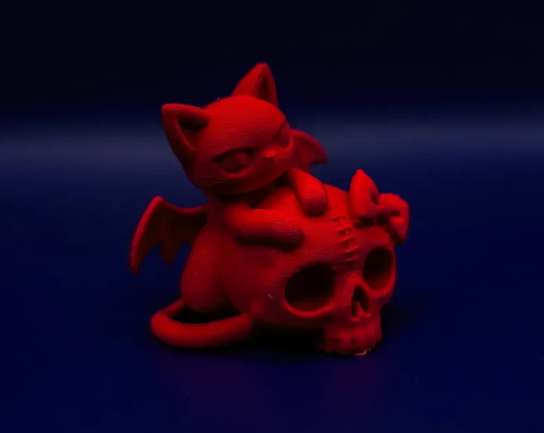 Mô hình Creepy Kawaii Cat in 3D: Mèo dơi trên đầu lâu cực chất - Image 4