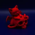 Mô hình Creepy Kawaii Cat in 3D: Mèo dơi trên đầu lâu cực chất - Thumbnail 4