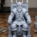 Mô hình 3D Vị vua Viking trên ngai vàng - Viking King Figurine - Thumbnail 1