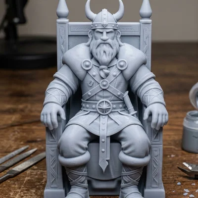 Mô hình 3D Vị vua Viking trên ngai vàng - Viking King Figurine