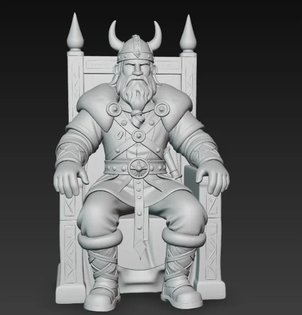 Mô hình 3D Vị vua Viking trên ngai vàng - Viking King Figurine - Image 2
