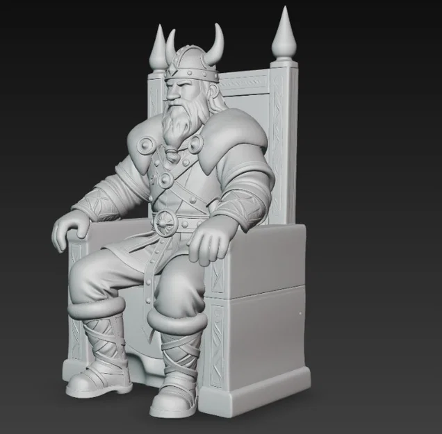 Mô hình 3D Vị vua Viking trên ngai vàng - Viking King Figurine - Image 3