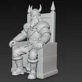 Mô hình 3D Vị vua Viking trên ngai vàng - Viking King Figurine - Thumbnail 3