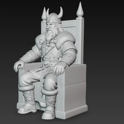 Mô hình 3D Vị vua Viking trên ngai vàng - Viking King Figurine
