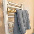 Giá treo khăn cho radiator (không cần khoan) – kệ + móc - Thumbnail 1