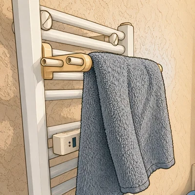 Giá treo khăn cho radiator (không cần khoan) – kệ + móc