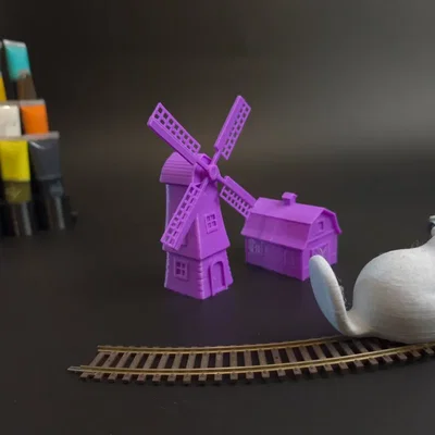 Cối Xay Gió Mini (Miniature Windmill) Phong Cách Chibi
