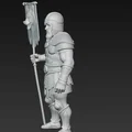 Mô hình chiến binh cầm cờ đầu sói đầy uy phong để in 3D - Thumbnail 4