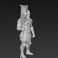 Mô hình chiến binh cầm cờ đầu sói đầy uy phong để in 3D - Thumbnail 5
