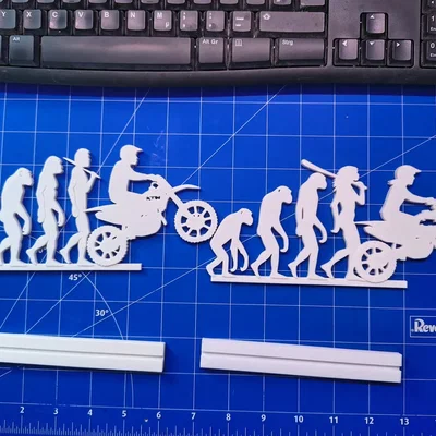 Mô hình 3D tiến hóa Motocross - Trang trí bàn làm việc cực chất