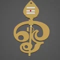 Móc khóa biểu tượng tâm linh Om và Vel (Murugan Vel) in 3D - Thumbnail 2