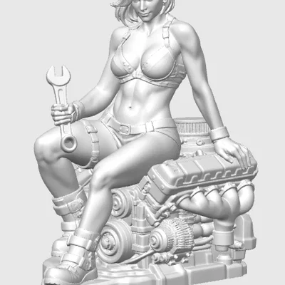 Mô hình 3D Nữ thợ máy Mechanic Girl đầy cá tính