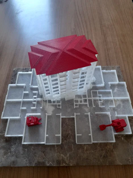 Mô hình kiến trúc tòa nhà 3D kèm mặt bằng sàn chi tiết - Image 1
