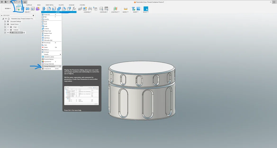 Hộp Easy-Thread tham số + Nắp (Fusion 360) – Tùy chỉnh kích thước - Image 3