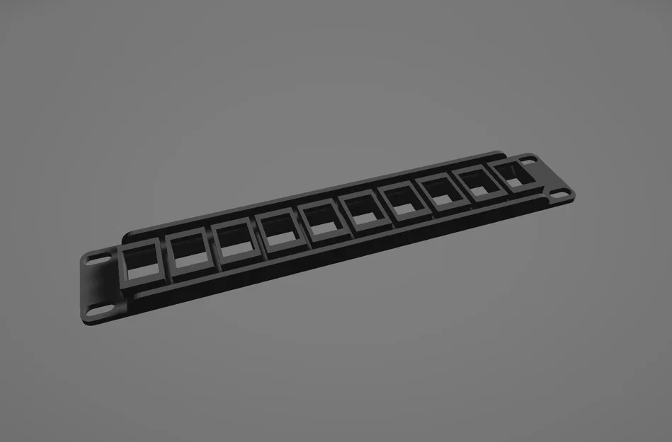 Patch Panel 10-port dùng cho tủ rack 10-inch - Tự in 3D cực tiện - Image 1