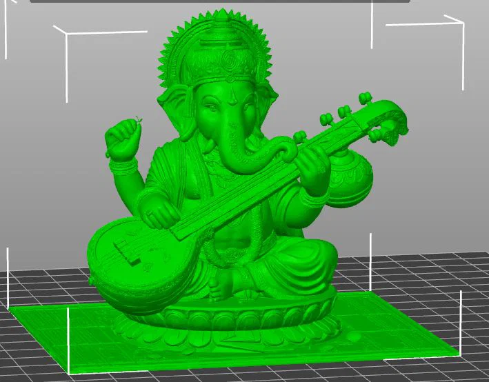 Mô hình 3D thần Ganesha chơi đàn Veena nghệ thuật sắc nét - Image 1