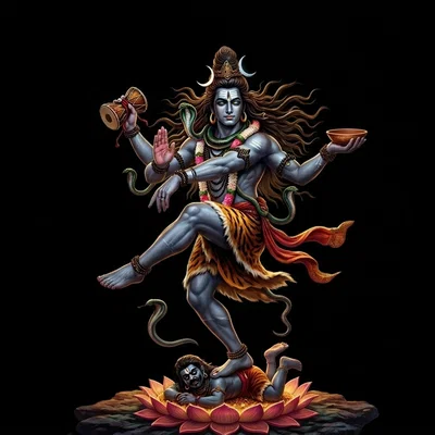 Mô hình 3D thần Shiva Thandava Pose nghệ thuật để in 3D