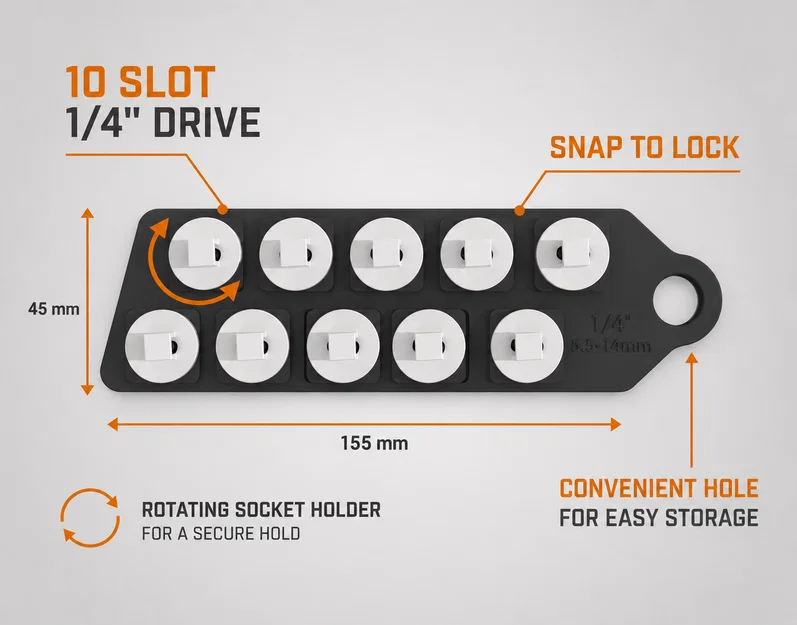Socket Snap - Kẹp/khay giữ socket 1/4' Drive - Image 2