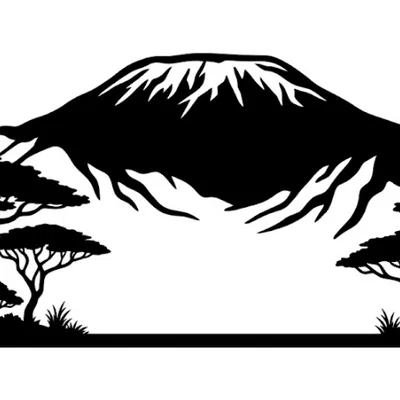 Tranh Treo Tường Núi Kilimanjaro Hùng Vĩ – Silhouette Thảo Nguyên Châu Phi | STL+SVG