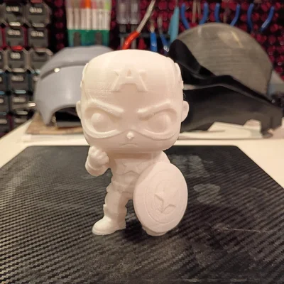 Mô hình in 3D Captain America phong cách Funko Pop siêu đáng yêu