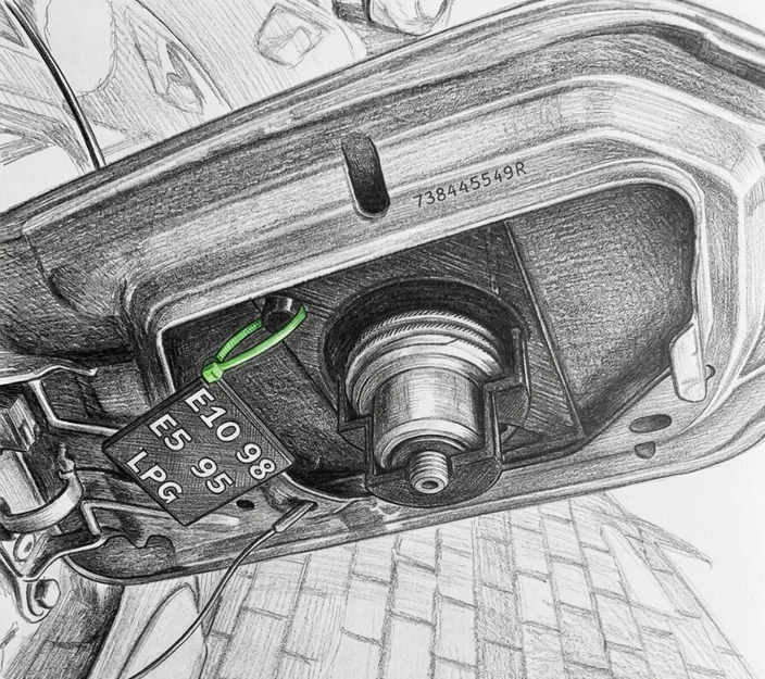 Dacia Sandero Stepway III – Ngàm giữ adapter LPG nam châm (TPU/ASA) - Image 1