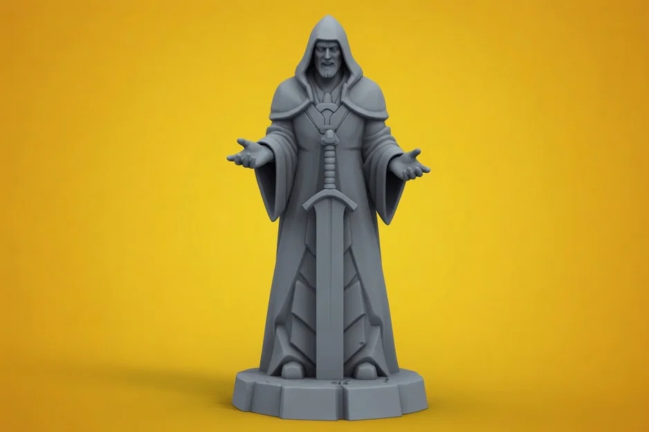 Tượng Pháp Sư Fantasy Cầm Kiếm (Wizard Statue Mage Sorcerer Decor) - Image 1