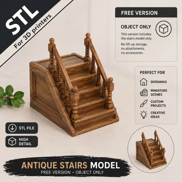 Antique Staircase — Mẫu trưng bày (Miễn phí) - Image 1