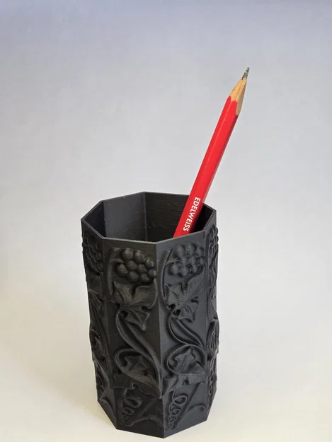 Ống cắm bút họa tiết dây leo Ivy - Thiết kế 3D hiện đại, tinh tế - Image 1
