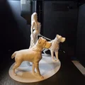 Mô hình 3D nhân vật nữ và hai chú chó (Hot with Dogs) độc đáo - Thumbnail 3