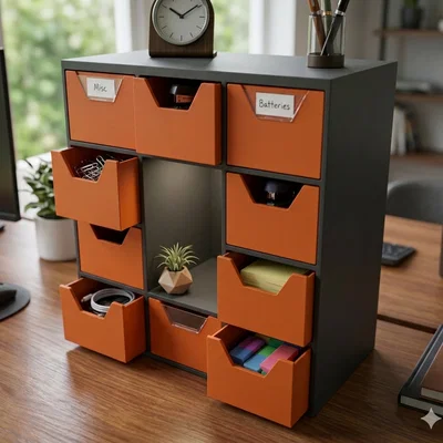 Tủ ngăn kéo mini 10 ngăn để bàn - Mô hình in 3D thông minh