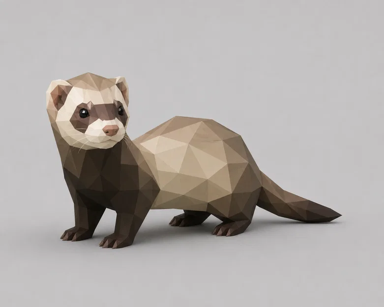 Mô hình chú chồn Low Poly độc đáo cho máy in 3D - Image 1