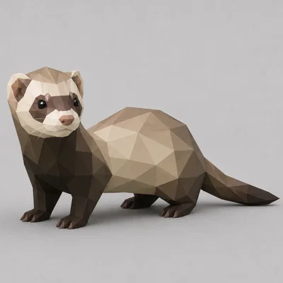 Mô hình chú chồn Low Poly độc đáo cho máy in 3D