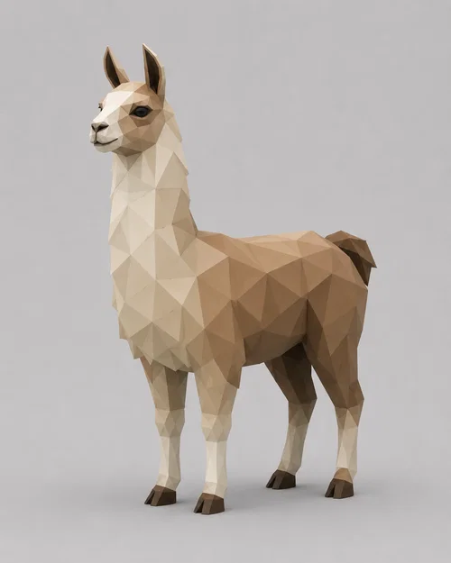 Mô hình Llama Low Poly in 3D trang trí bàn làm việc độc đáo - Image 1