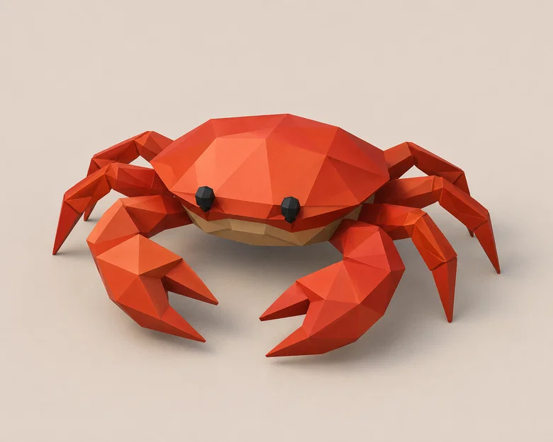Mô hình chú cua Low Poly độc đáo cho in 3D - Image 1