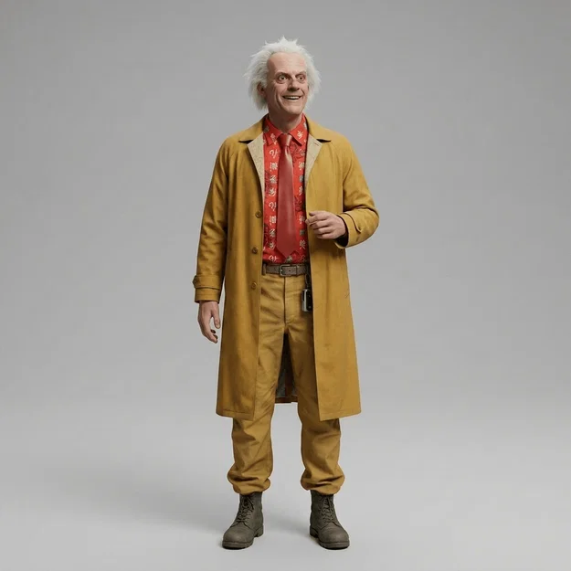 Mô hình 3D Doc Brown (Back to the Future) phiên bản 1985 cực chi tiết - Image 1