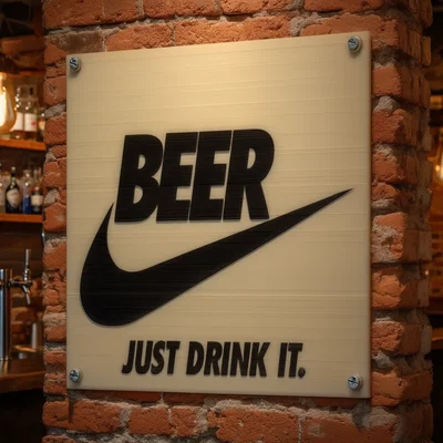 BEER – Just Drink It: Bảng treo tường in 3D kiểu parody