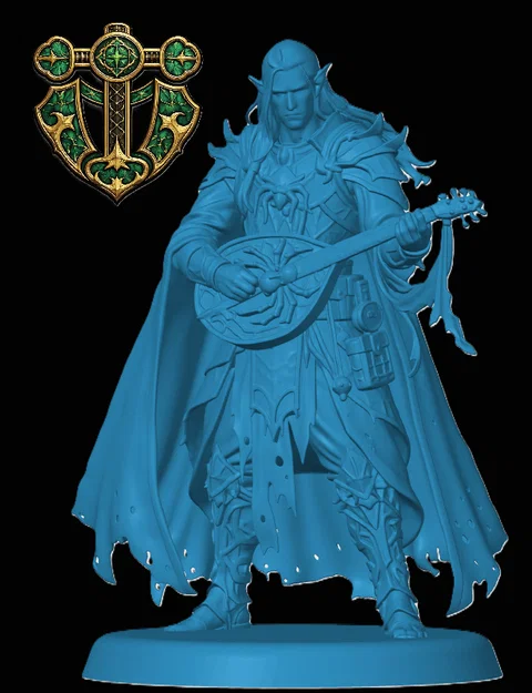 Drow Bard – Miniature cho RPG/DnD - Image 1