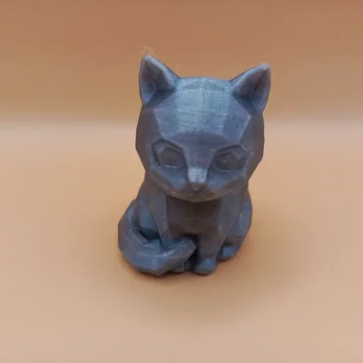 Tượng Mèo Hình Học Low-Poly