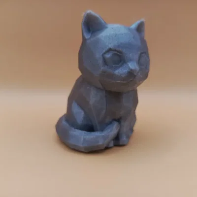 Tượng Mèo Hình Học Low-Poly