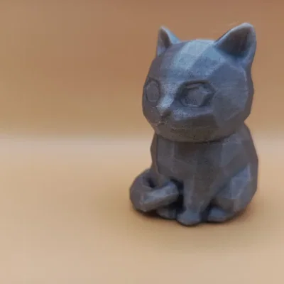 Tượng Mèo Hình Học Low-Poly