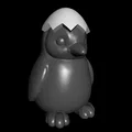Mô hình chú chim cánh cụt đội vỏ trứng dễ thương in 3D - Thumbnail 2