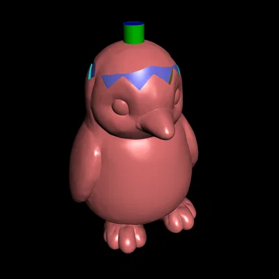 Mô hình chú chim cánh cụt đội vỏ trứng dễ thương in 3D
