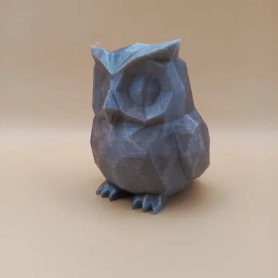 Tượng Cú Mèo Hình Học Low-Poly