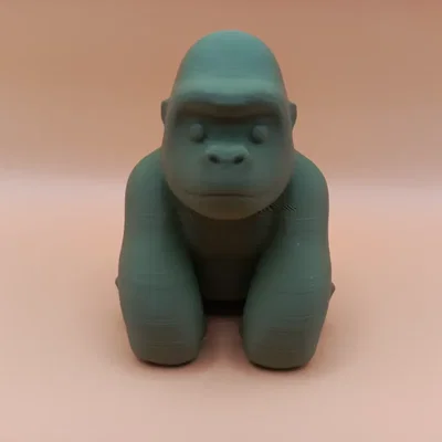 Tượng Khỉ Đột Chibi Mịn Mượt (Smooth Chibi Gorilla Sculpture)