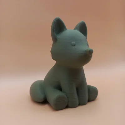 Tượng Sói Chibi Mịn Màng (Smooth Chibi Wolf Sculpture)