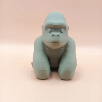 Tượng Khỉ Đột Chibi Mịn Mượt (Smooth Chibi Gorilla Sculpture)