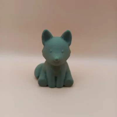 Tượng Sói Chibi Mịn Màng (Smooth Chibi Wolf Sculpture)